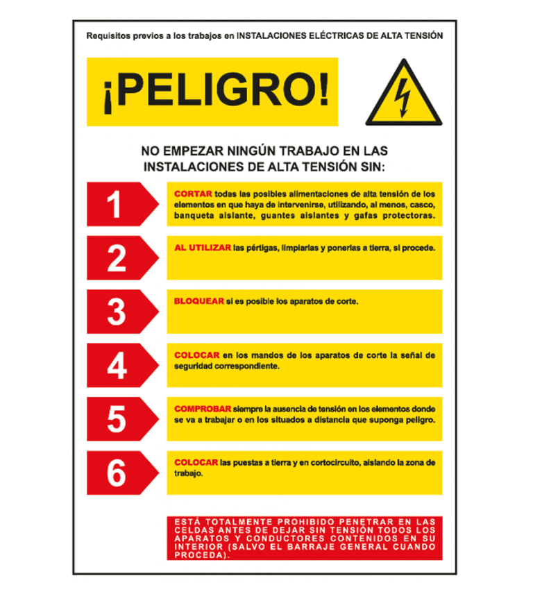 Cartel de Peligro instalaciones alta tensión SERIOR