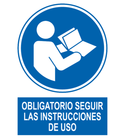 Señal Cartel de Obligatorio seguir instrucciones uso Seguridad Ríos