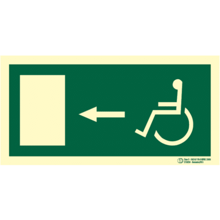 Signal / Poster of exit in accessible plant. Class B