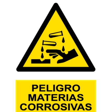 Signal / Danger Poster. Corrosive materials