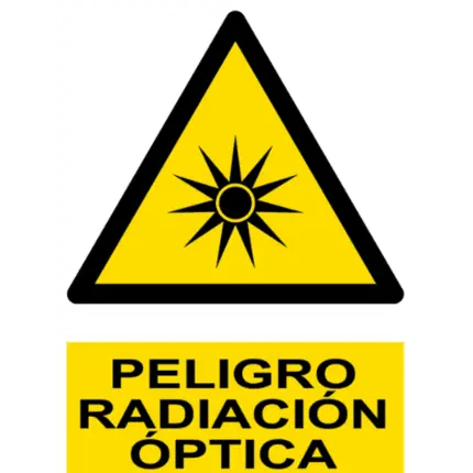 Señal / Cartel de Peligro. Radiación óptica