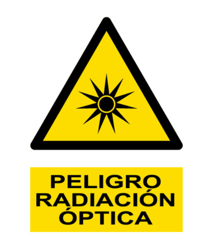 Signal / Danger Poster. Optical radiation