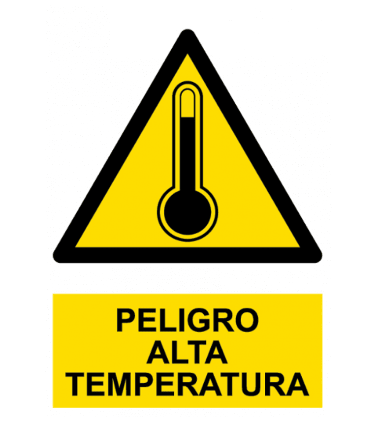 Señal Cartel De Peligro Alta Temperatura Serior 4140