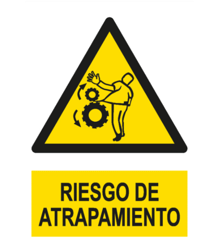 Señal / Cartel de Riesgo de atrapamiento