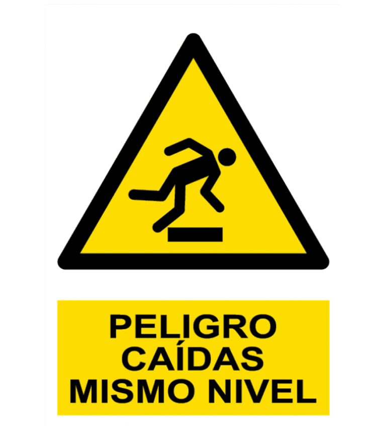 Señal / Cartel de Peligro. Caídas mismo nivel - SERIOR