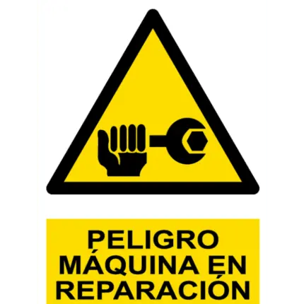 Signal / Danger Poster. Machine in repair