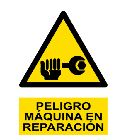 Signal / Danger Poster. Machine in repair