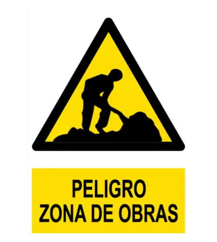 Signal / Danger Poster. Construction area
