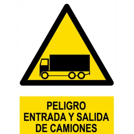 Signal / Danger Poster. Truck entry and exit