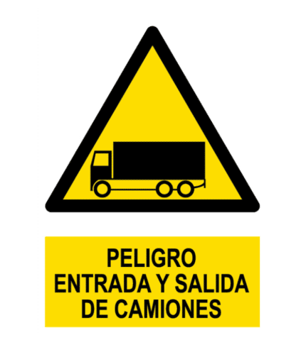 Signal / Danger Poster. Truck entry and exit