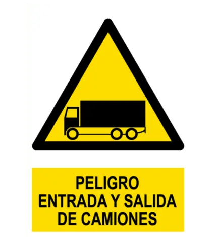 Signal / Danger Poster. Truck entry and exit