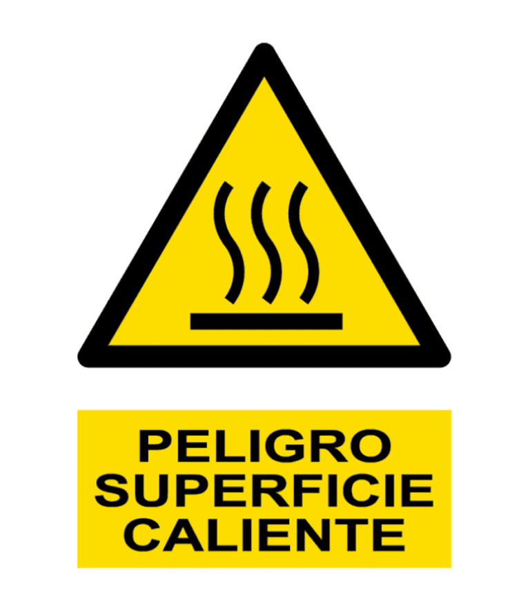 Señal Cartel De Peligro Superficie Caliente Serior