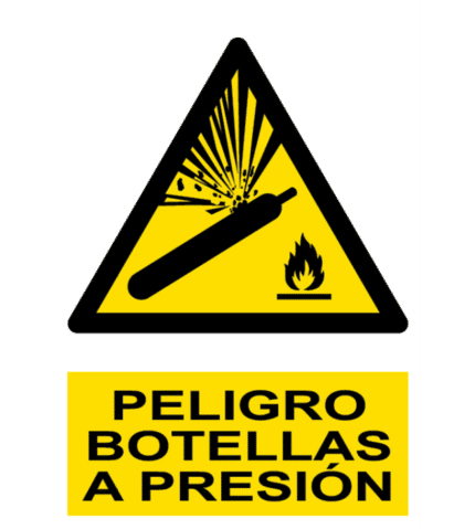 Signal / Danger Poster. Pressure bottles