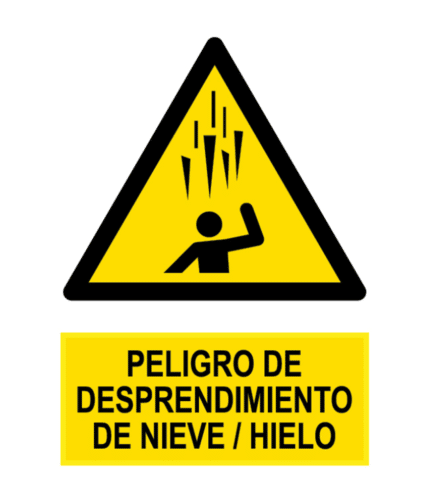 Signal / Danger Poster. Snow/ice detachment