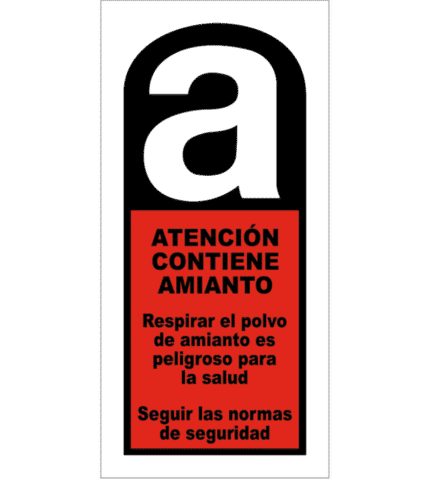 Señal / Cartel Peligro. Contiene amianto