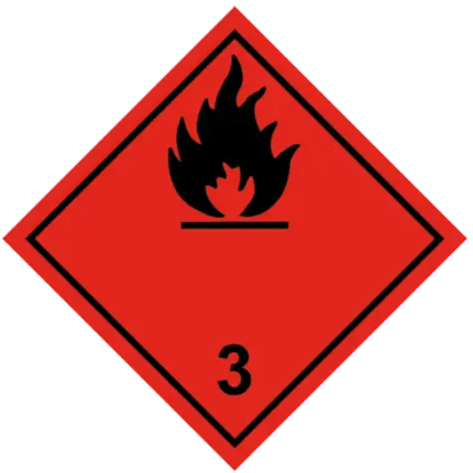 Sign of flammable liquids. Black flame
