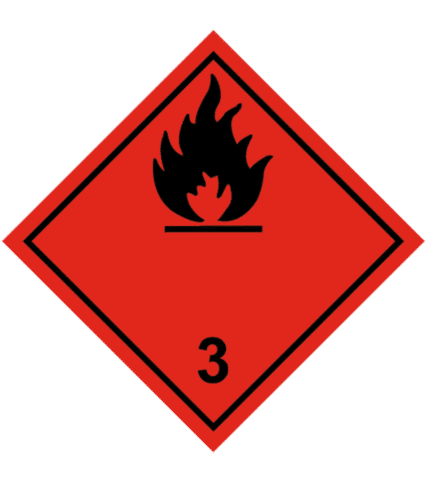Sign of flammable liquids. Black flame