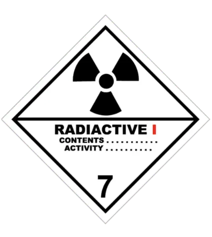 Señal de Materias radiactiva. Categoría I