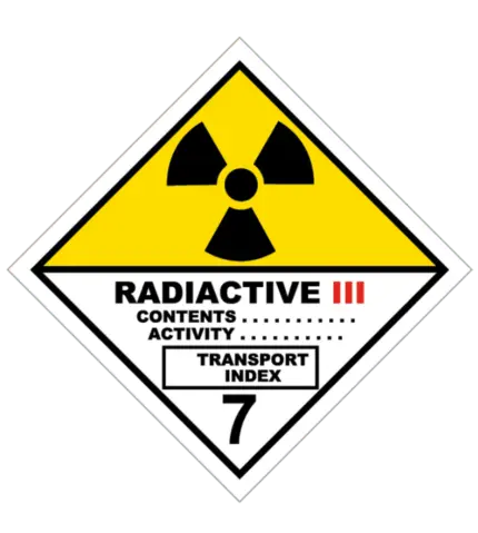 Señal de Materias radiactivas. Categoría III