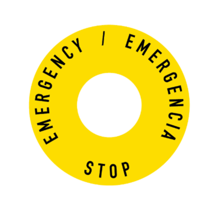 Señal de Botonera. Stop Emergency / Emergencia