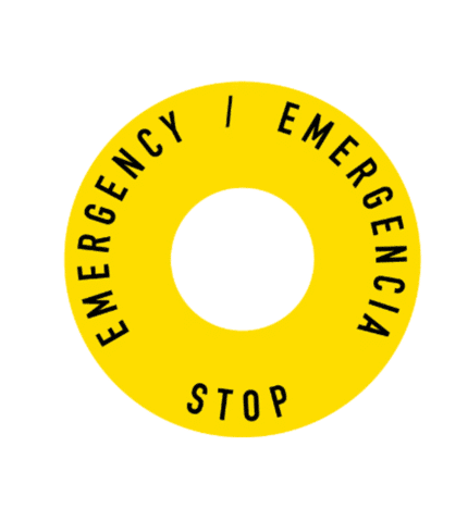 Señal de Botonera. Stop Emergency / Emergencia
