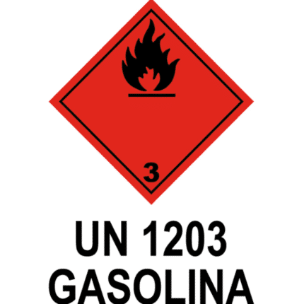 Señal / Cartel de UN 1203 Gasolina