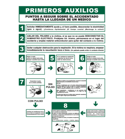 Cartel informativo de Primeros auxilios