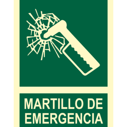 Señal / Cartel de Martillo de emergencia. Clase B