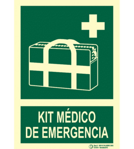 Señal / Cartel de KIT Médico de emergencia. Clase B