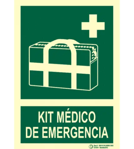 Señal / Cartel de KIT Médico de emergencia. Clase B
