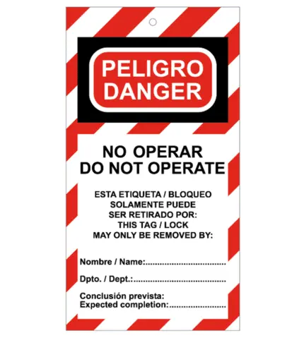Danger Lock Card. Do not operate
