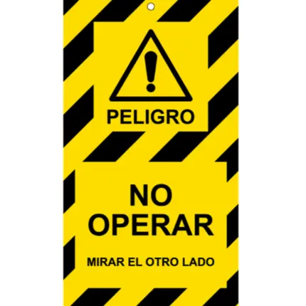 Danger Lock Card. Do not operate. 2 sides