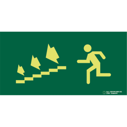 Señal / Cartel de Salida escalera evacuación. Clase A