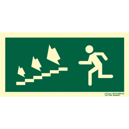 Signal / Exit poster stair evacuation. Class B