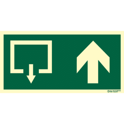 Signal / Exit Poster with arrow. Pictogram. Class B