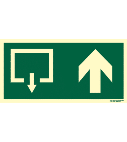 Signal / Exit Poster with arrow. Pictogram. Class B