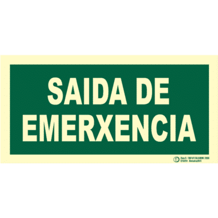 Signal / Poster Saida of emergency Class B monolingual