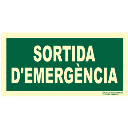 Signal / Poster Sortida d'emergance. Class B monolingual