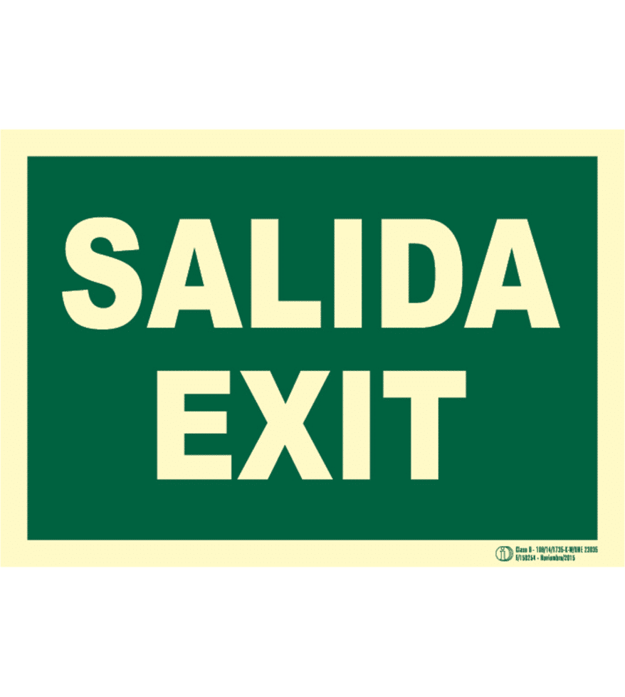 Señal / Cartel de Salida – Exit. Clase B
