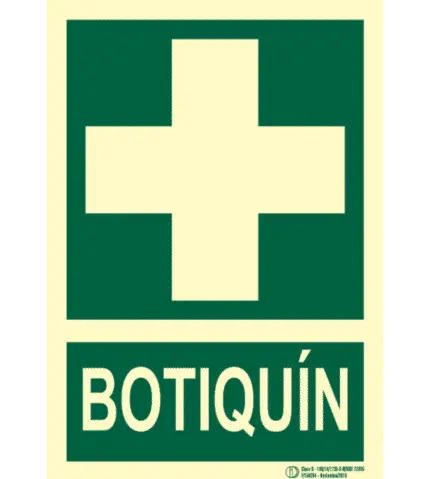 Señal / Cartel de Botiquín. Clase B