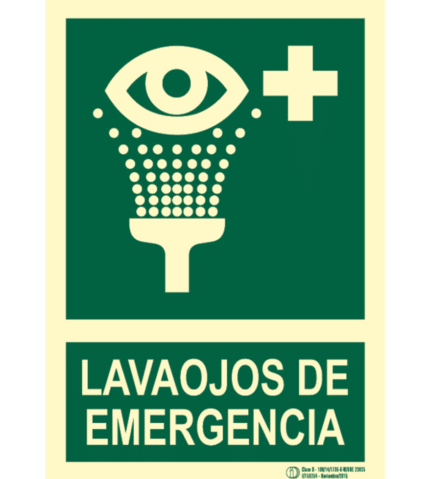 Señal / Cartel de Lavaojos de emergencia. Clase B