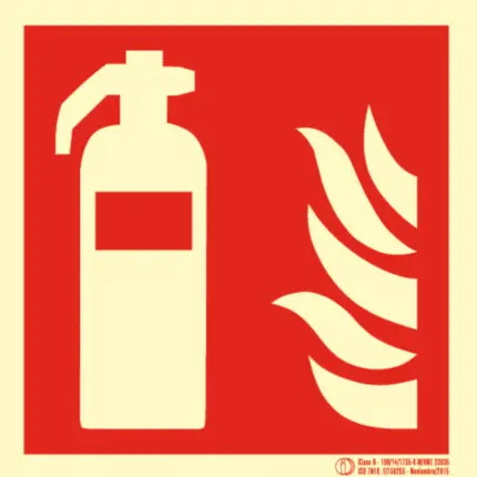 Luminescent Fire Extinguisher Sign. Class B.