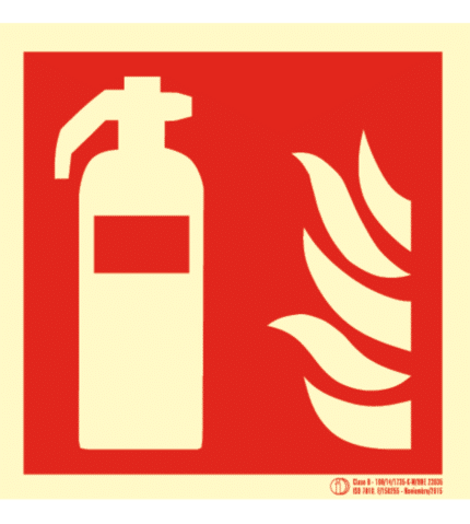 Luminescent Fire Extinguisher Sign. Class B.
