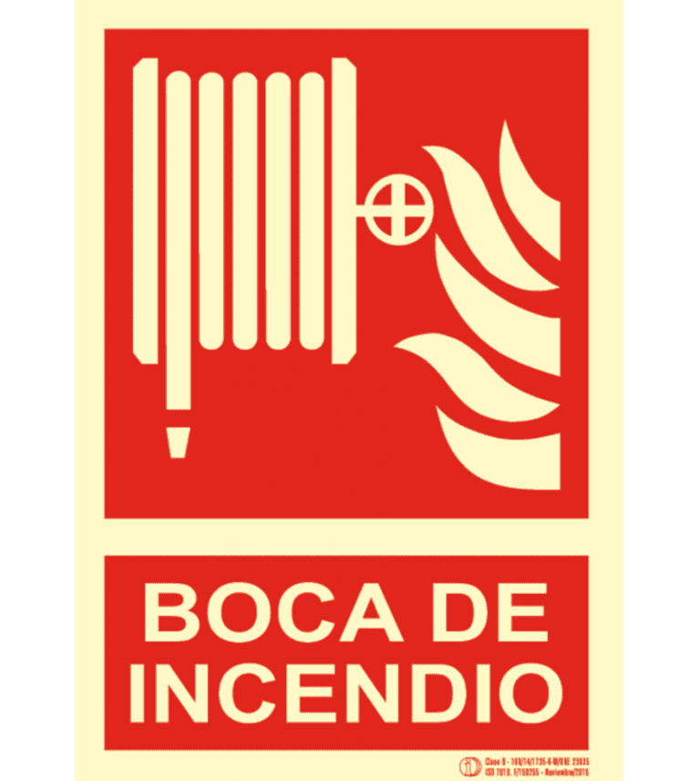 Señal Boca De Incendios Equipada. Clase B - SERIOR