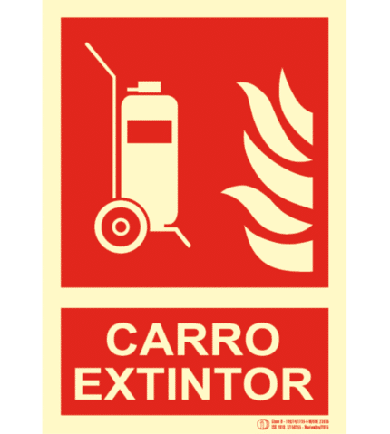 Señal / Cartel de Columna móvil extintor. Clase B