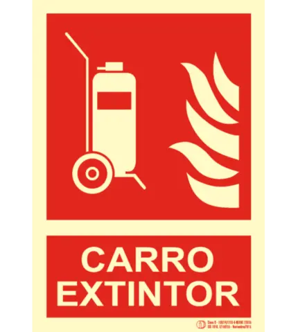 Señal / Cartel de Columna móvil extintor. Clase B