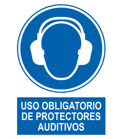 Señal / Cartel de Uso obligatorio protectores auditivos