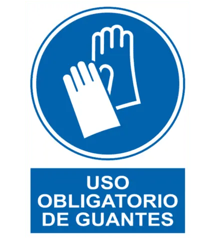 Señal / Cartel de Uso obligatorio de guantes