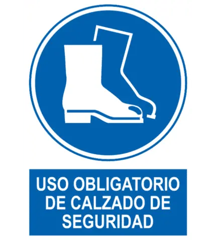 Señal / Cartel de Uso obligatorio de calzado seguridad