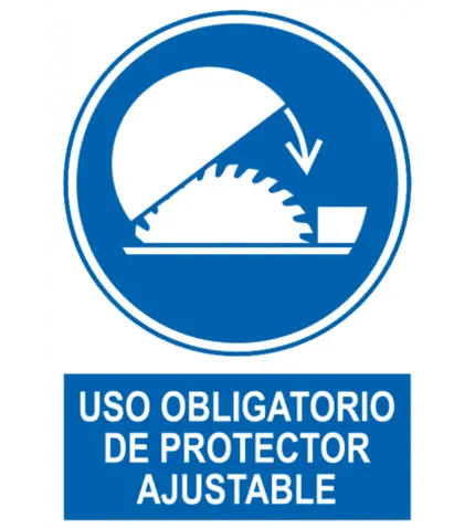 Señal / Cartel de Uso obligatorio de protector ajustable